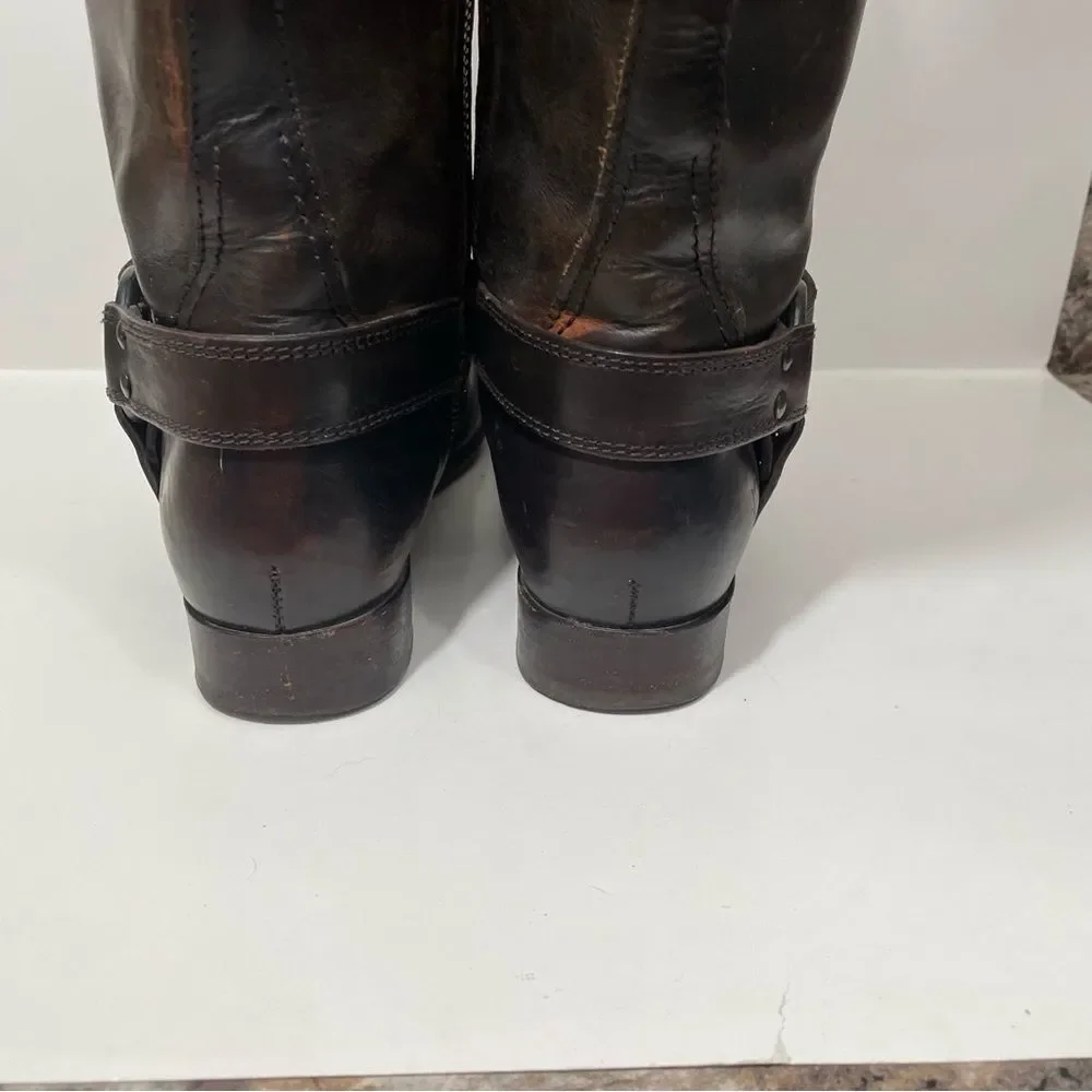 Frye Melissa Harness Warm Brown Tall Leather Riding Boots